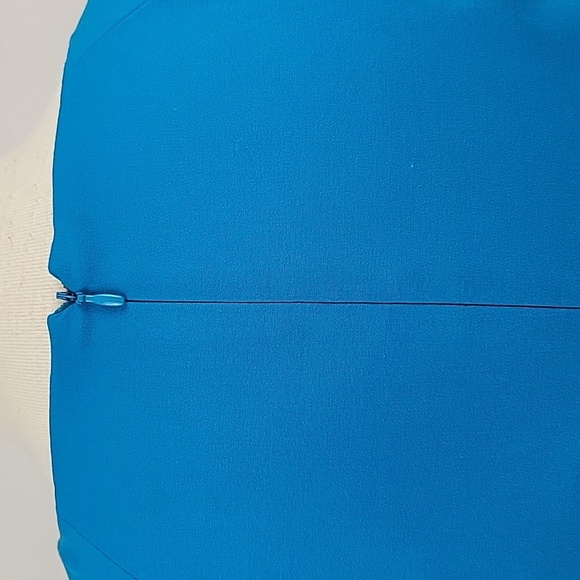 Calvin Klein Ruched Sheath Dress Turquoise Size 12 - Picture 9 of 13